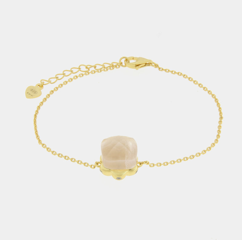 Bracciale in Argento 925 con pietra rosa SIMEONE - gioiello BySimon