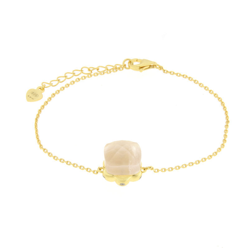 Bracciale in Argento 925 con pietra rosa SIMEONE - gioiello BySimon