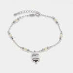 Bracciale in Argento 925 con campanella bianca Capri