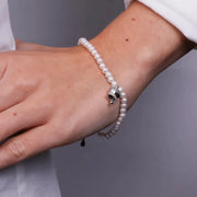 Bracciale in Argento 925 con perle e campanella Capri