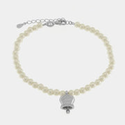 Bracciale in Argento 925 con perle e campanella Capri