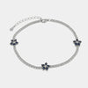 Bracciale in Argento 925 con fiori blu e zirconi