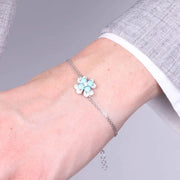 Bracciale in Argento 925 fiore turchese multifilo con zirconi