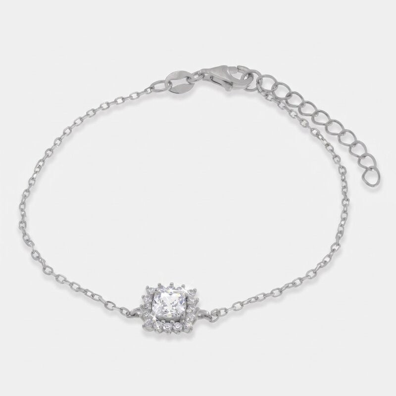 Bracciale in Argento 925 con zircone trasparente - BYSIMON gioielli