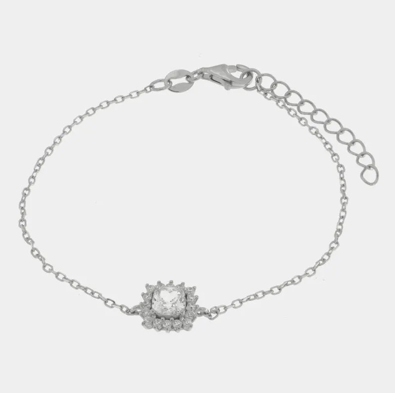Bracciale in Argento 925 con zircone trasparente