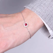 Bracciale in Argento 925 zircone rosso
