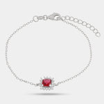 Bracciale in Argento 925 zircone rosso - BYSIMON gioielli