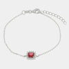 Bracciale in Argento 925 zircone rosso