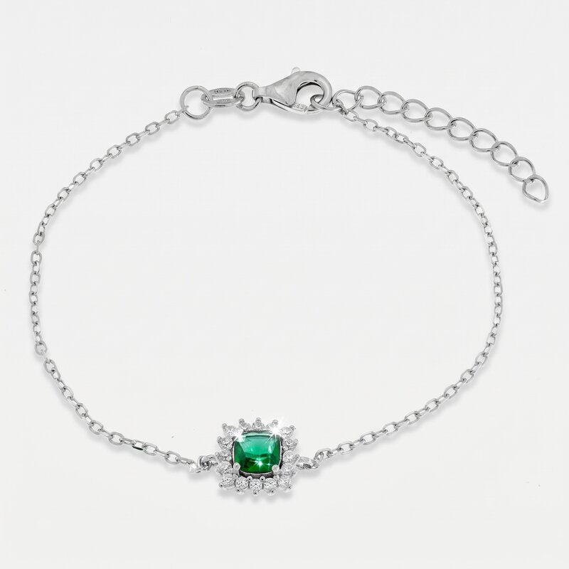 Bracciale in Argento 925 zircone verde - BYSIMON gioielli