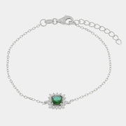 Bracciale in Argento 925 zircone verde