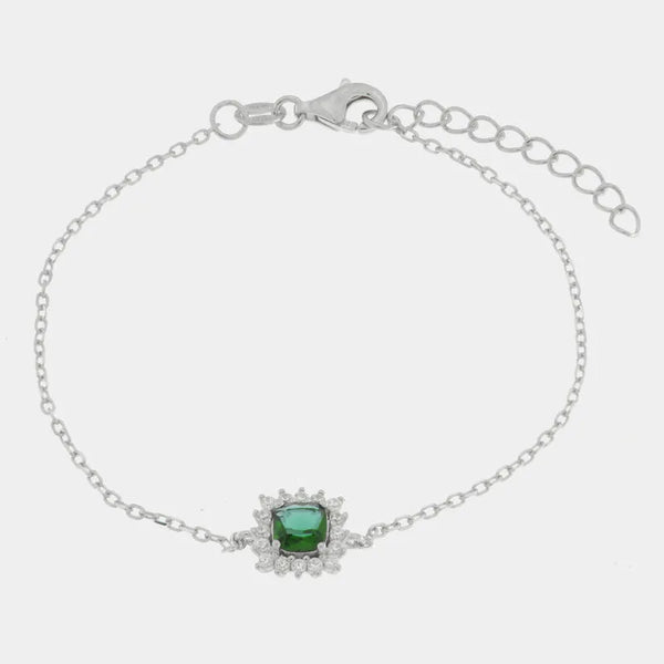 Bracciale in Argento 925 zircone verde - BYSIMON gioielli