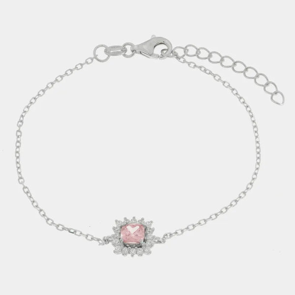 Bracciale in Argento 925 zircone rosa - BYSIMON gioielli