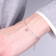 Bracciale in Argento 925 con fiori amaranto