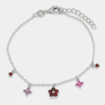 Bracciale in Argento 925 con fiori amaranto - BYSIMON gioielli