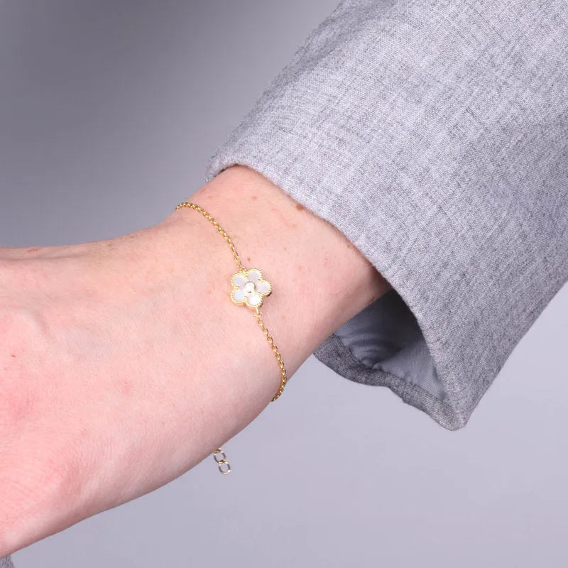 Bracciale in Argento 925 con fiore in madreperla BYSIMON - gioiello BySimon
