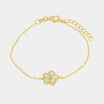 Bracciale in Argento 925 con fiore in madreperla BYSIMON - gioiello BySimon