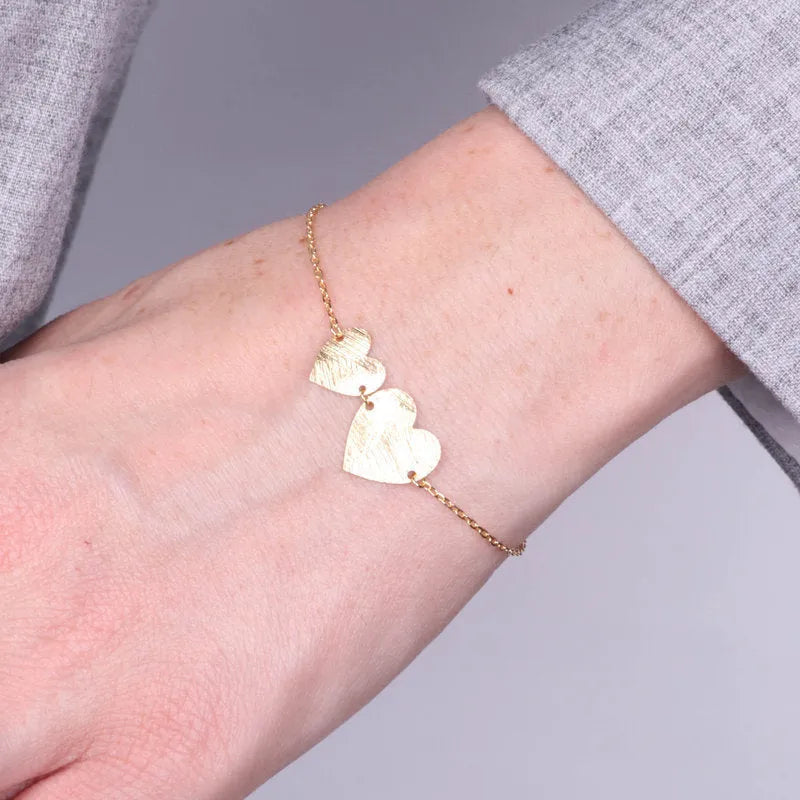 Bracciale in Argento 925 con cuori graffiati - BYSIMON gioielli