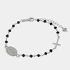 Bracciale in Argento 925 croce, madonna e perle nere
