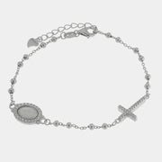 Bracciale in Argento 925 con madonna e croce