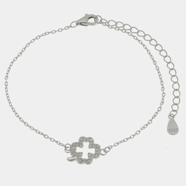 Bracciale in Argento 925 con quadrifoglio - BYSIMON gioielli