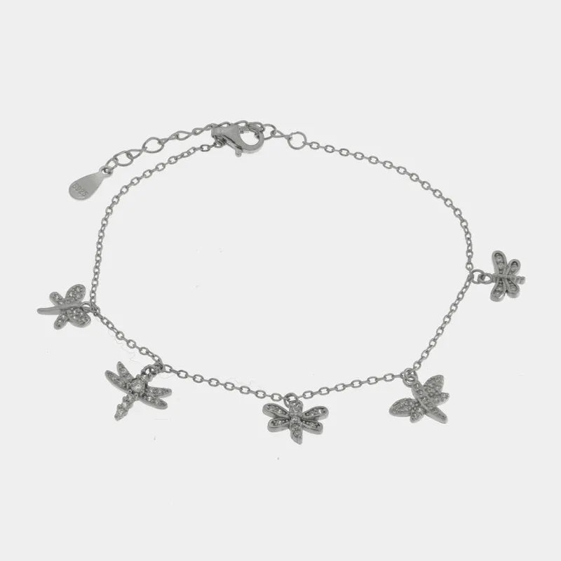 Bracciale in Argento 925 con libellule pendenti