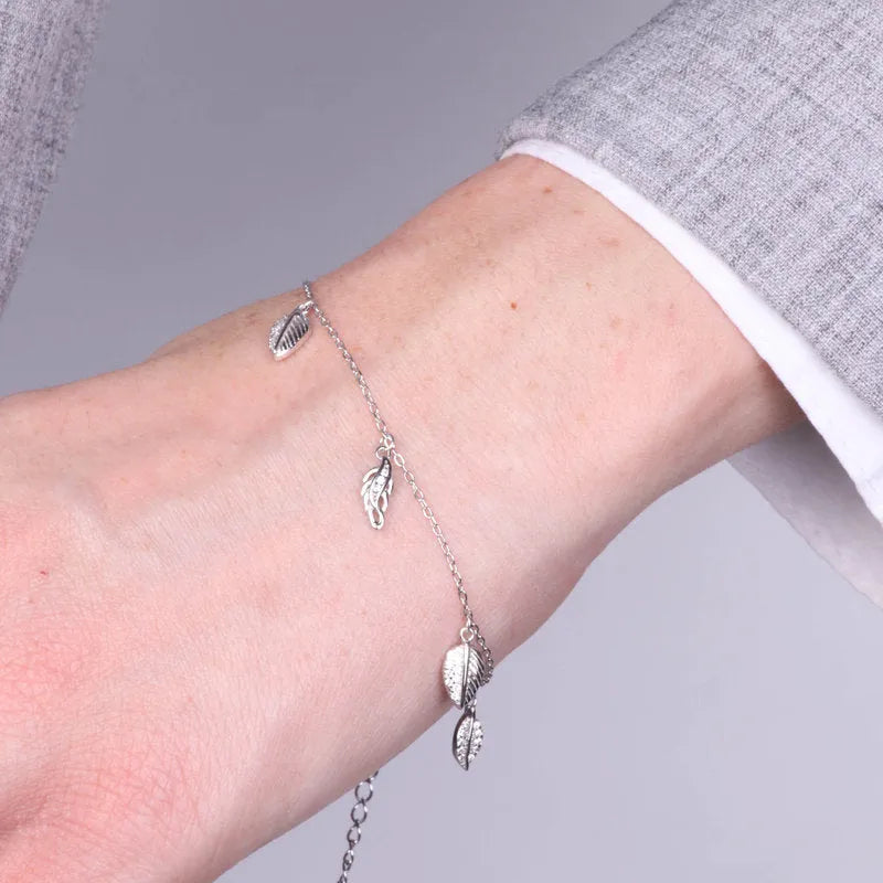 Bracciale in Argento 925 con foglie - BYSIMON gioielli