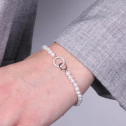 Bracciale in Argento 925 con cerchi intrecciati e perle