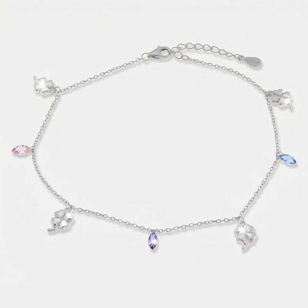 Bracciale in Argento 925 quadrifogli pendenti - BYSIMON gioielli