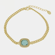 Bracciale in Argento 925 con quadrato blu  a catena