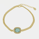Bracciale in Argento 925 con quadrato blu a catena SIMEONE - gioiello BySimon