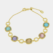 Bracciale in Argento 925 con quadrati colorati