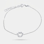 Bracciale in Argento 925  con cuore impreziosito da cristalli - BYSIMON gioielli