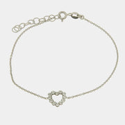 Bracciale in Argento 925  con cuore impreziosito da cristalli