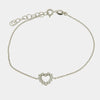 Bracciale in Argento 925  con cuore impreziosito da cristalli
