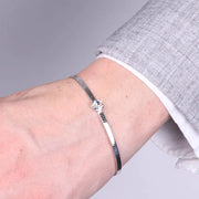 Bracciale in Argento 925 con cristallo centrale