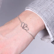 Bracciale in Argento 925 con cuori intrecciati