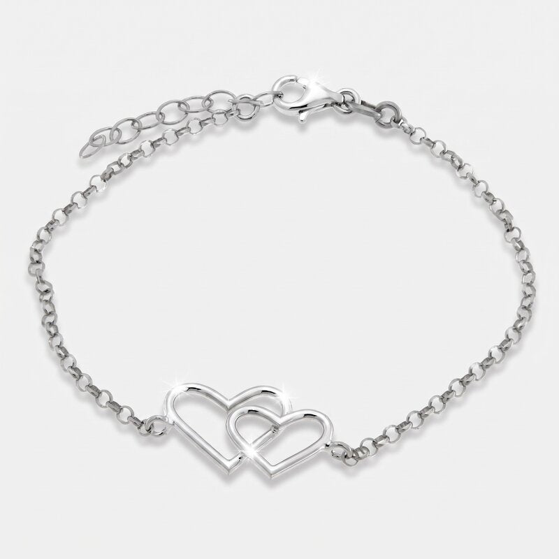 Bracciale in Argento 925 con cuori intrecciati - BYSIMON gioielli