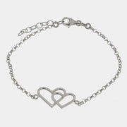Bracciale in Argento 925 con cuori intrecciati