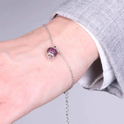 Bracciale in Argento 925 campanella con zirconi rossi