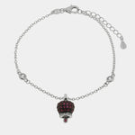 Bracciale in Argento 925 campanella con zirconi rossi