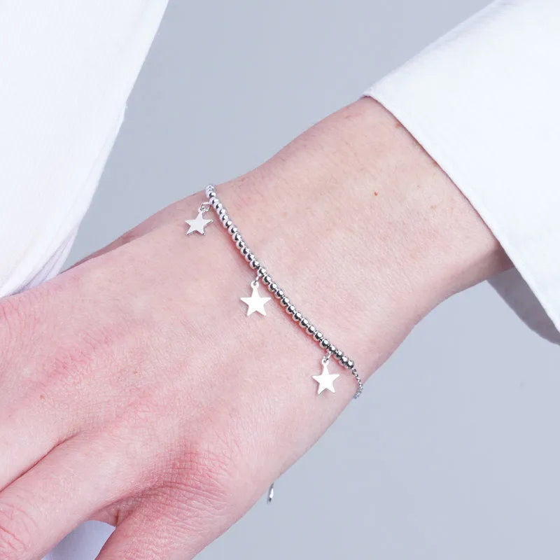 Bracciale in Argento 925 stelle pendenti Collezione Hanoi - BYSIMON gioielli