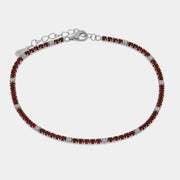 Bracciale in Argento 925 tennis rosso