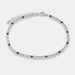 Bracciale in Argento 925 tennis con zirconi trasparenti e rossi - BYSIMON gioielli