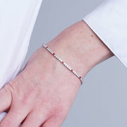 Bracciale in Argento 925 tennis con zirconi trasparenti e rossi