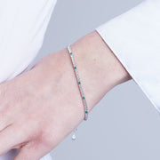 Bracciale in Argento 925 tennis con zirconi trasparenti e verdi