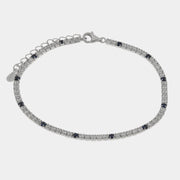 Bracciale in Argento 925 tennis con zirconi trasparenti e blu