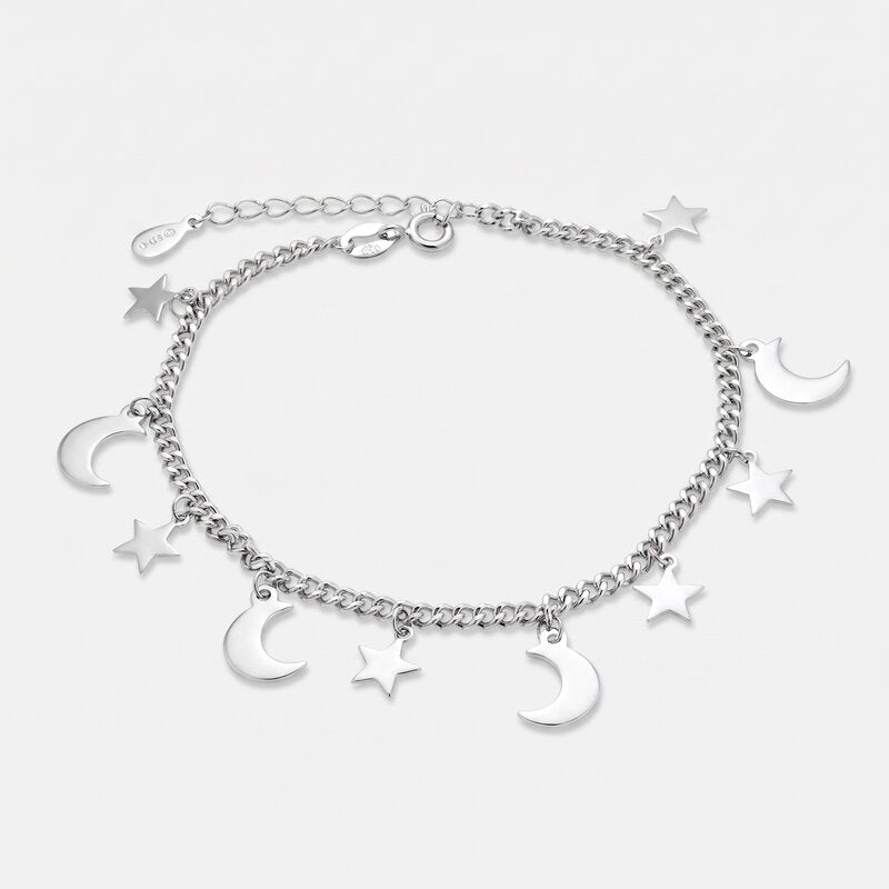 Bracciale in Argento 925 stelle e lune pendenti Collezione Hanoi - BYSIMON gioielli