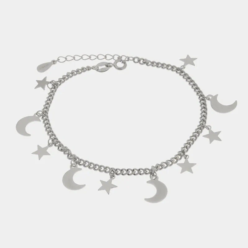 Bracciale in Argento 925 stelle e lune pendenti Collezione Hanoi - BYSIMON gioielli
