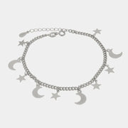 Bracciale in Argento 925 stelle e lune pendenti