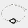 Bracciale in Argento 925 gocce intrecciate con smalto nero e zirconi